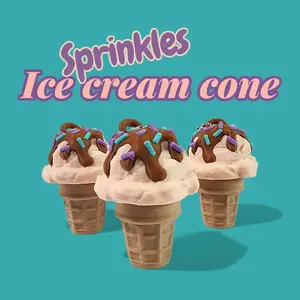 Sprinkles Ice Cream Cone Clicker Keychain – Cute Fidget Toy, Sensory Clicker for Anxiety Relief, Neurodivergent-Friendly, Kawaii Bag Charm