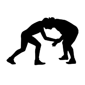 Wrestler Decal Sticker - Black Silhouette Design for Decorative Use, Ideal for Home Decor and Vinyl Decoration
