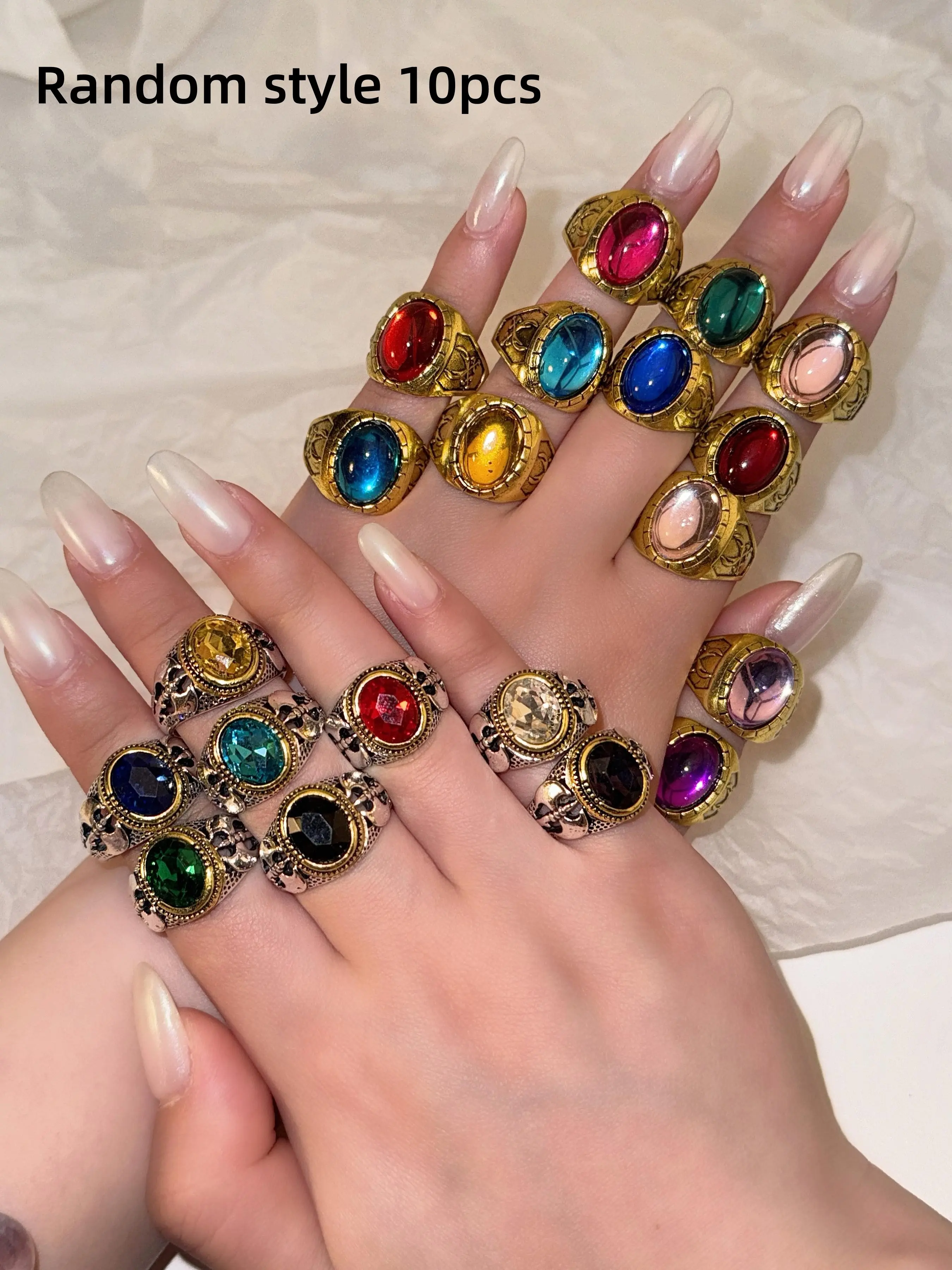 Random Color Avengers Ring, Statement Rings, Fashion Jewelry for Party, Daily Clothing Decor, Trendy All-match & Exquisite Jewelry for Birthday Gift