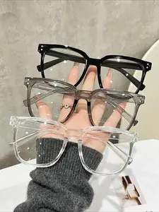 3 pairs of women's and men's square casual multi-color flat glasses combination, Trendy Casual Eyeglasses, suitable for reading, gaming, computer, mobile phone clear glasses, anti-visual fatigue high definition glasses anti-blue light