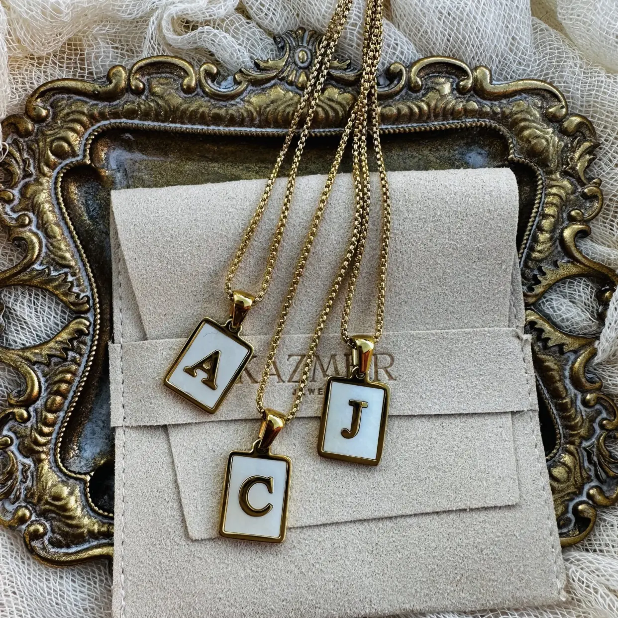 Pearl Initial Necklace
