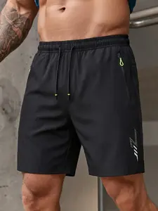 Men's Summer Casual Shorts, Trendy Fashion for Daily Commute, Ideal for Training, Running, Beachwear, Solid Color Sportswear