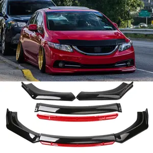 For Honda Civic SI Coupe 2006-2021 Front Bumper Splitter Red Lip balck+red
