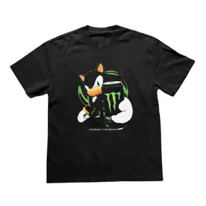 Shadow the Hedgehog and Monster Unleash Aesthetic Vintage Graphic Tee - Unisex Menswear & Womenswear - Streetwear Tops - Casual Cotton Crewneck Shortsleeve Tshirt