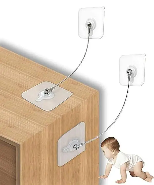 10 Pack Furniture Anchors for Baby Proofing 12 Inch Anti Tip Furniture Straps No Drill Adhesive TV Safety Straps Furniture Wall Anchors for Dresser Cabinet Bookshelf Prevent Furniture Tipping