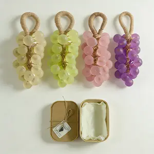 Grape Soap Gift Box Set Fruit Shaped Bar Soap Scented Peach Lavender Jasmine Green Tea Gentle Hand Care Bathroom Decor Gift for Women Friends