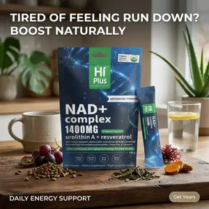 HiPlus NAD+ Cell Regenerator Liquid Berry Flavor Drink, 1400mg Extra Strength Liposomal NMN with Green Tea, Astaxanthin, Urolithin A, Resveratrol, CoQ10, PQQ, Anti-Aging Dietary Vitamin Supplement for Adults, 20-Pack