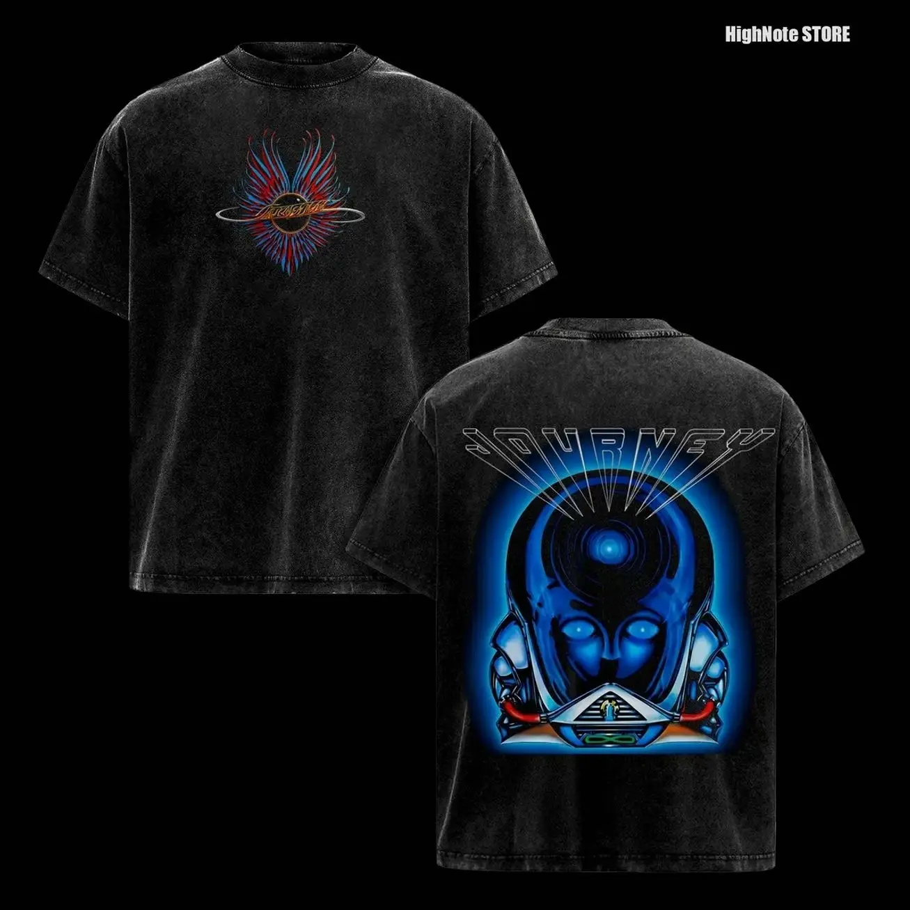 Journey Band Vintage Acid Washed T-Shirt – Oversized Graphic Tee, Classic Rock Album Art Shirt, Retro 80s Music Aesthetic Streetwear, Casual Soft Cotton Unisex Top, Men Women Wear, Gift for Journey Fans 6OY