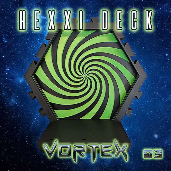 HEXXi Deck Vortex 04 – Bold Black and Lime Green Interlocking Hexagon Display Shelf for Collectibles | Unique Wall Decor for Funko Pops, Figurines, and More | Space-Saving and Stylish Design
