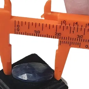 Faceted Silky Sapphire - 21mm×13mm Oval - Flat back