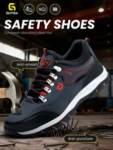 Guyisa Safety Shoes, Steel Toe Cap & Anti-Puncture Sole, Low-Top Work Boots for All Seasons, Rubber Sole Construction, Durable Sole, Worker, Footwear