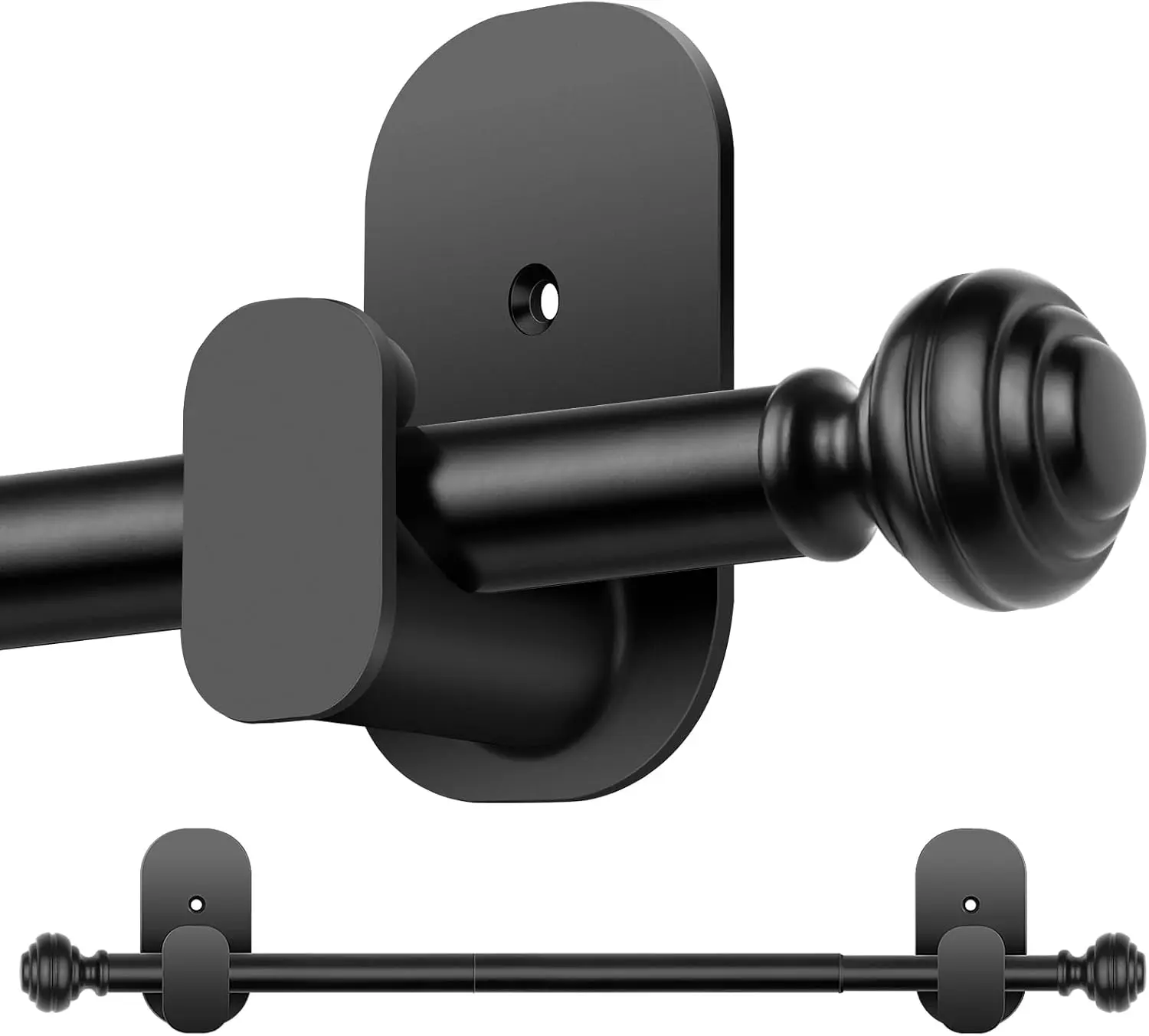 Curtain Rods No Drilling for Windows 32 to 86 Inches, Black