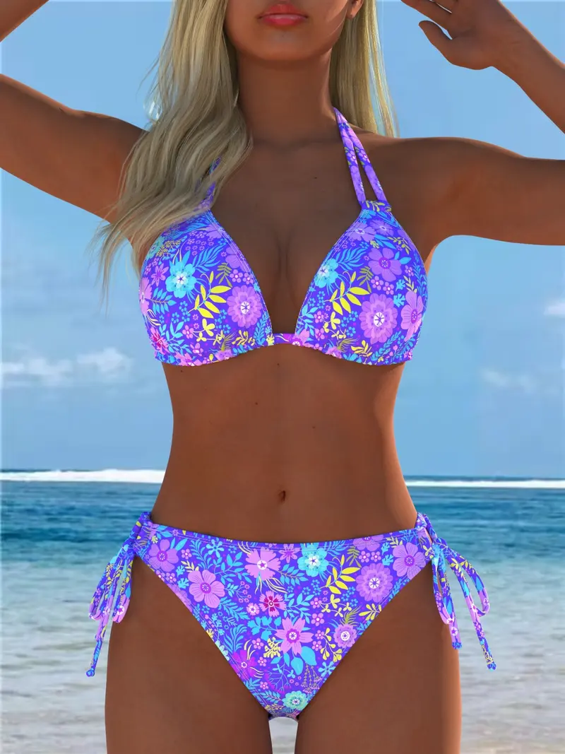 Two-Piece Bikini Set, Sexy Triangle Design, Adjustable Straps, Spaghetti Strap Bikini, Random Print, Perfect for Island Swimming, Summer Bikini Beach, Women's Swimwear - TikTok Shop Two-Piece Bikini Set, Sexy Triangle Design, Adjustable Straps, Spaghetti Strap Bikini, Random Print, Perfect for Island Swimming, Summer Bikini Beach, Women's Swimwear - TikTok Shop