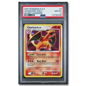 PSA 8 Charizard Secret Wonders Diamond & Pearl Holo 2007 #3