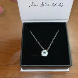 Zara 18k White Gold Plated Pendant Necklace with Round Cut Simulated Diamond Crystals