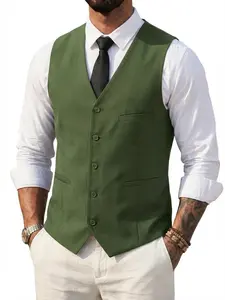 Men's Slim-Fit Formal Sleeveless Vest | Suitable for Business Attire, Wedding Events & Professional Occasions