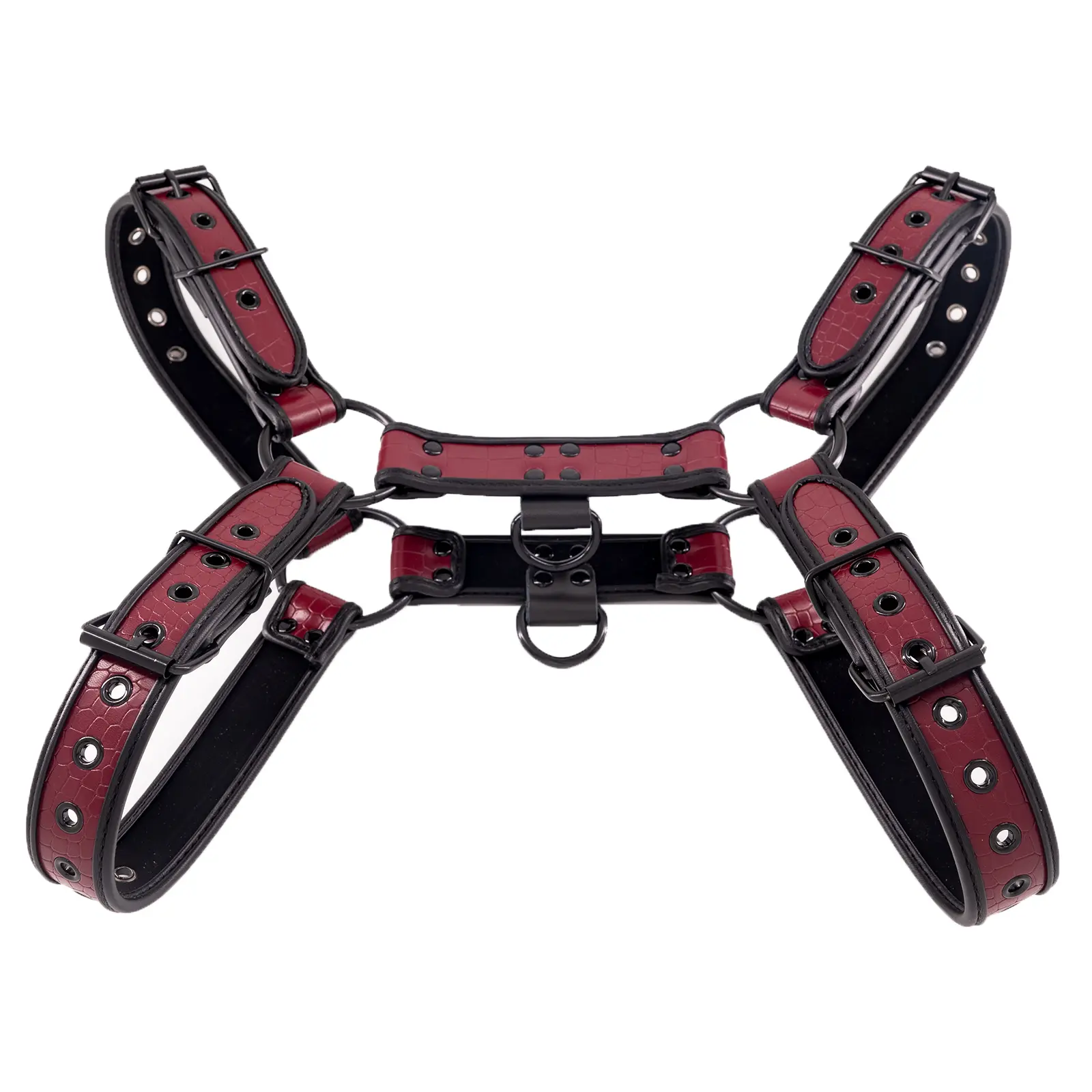 Mens Harness Crocodile-patterned PU Leather Suspenders Shoulder Belt Adjustable 4color for Stylish Comfort