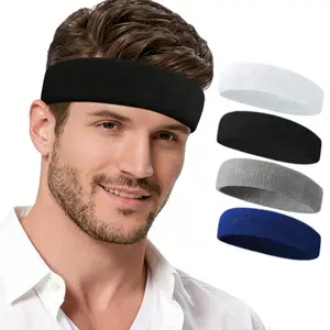 Blue Sports Headband, Sweat Absorbent Hair Band, Sport Towel for Running Cycling Yoga Gym, Unisex Men Accessories Gift