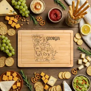 Chopping Board Trays Georgia Map Puzzle Design Novelty Viral Cheese Board for Cooking, Birthday Thanksgiving Xmas Gift Giving Kitchen Christmas Supplies, Holiday New year 2026 Gift