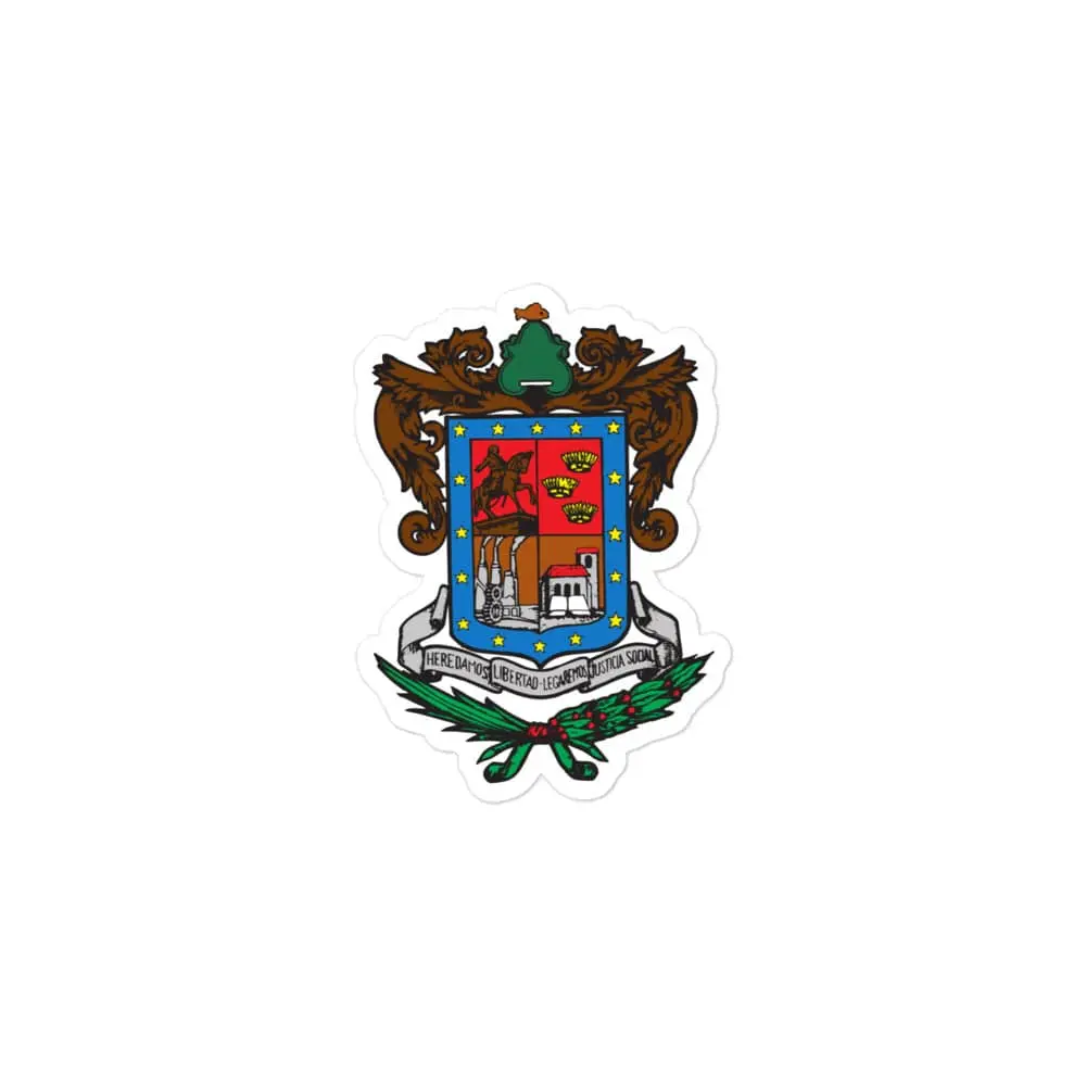 Official Coat of arms of Michoacan Die cut Bubble free stickers, 3"x3", White