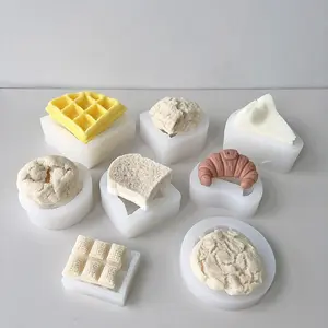 Simulation Food Pastry Cake Decoration Baking Silicone Mold DIY Waffle Aromatherapy Candle Mold