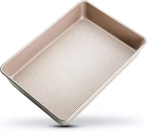 9x13 Inch Cake Baking and Brownie Pan, Non-Stick Food Safe Coating, Delivers Even Baking Experience, Easy Cleaning & Low Maintenance, Durable Bakeware for Home Baking