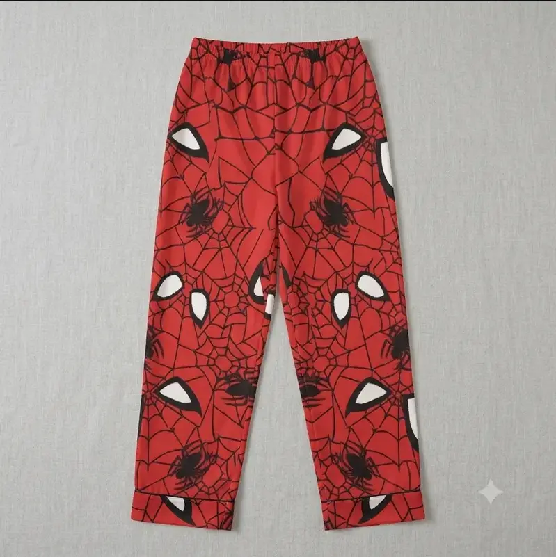 Red Spider Web Pajama Pants, Lounge Bottoms, Cozy Soft Sleep Pants for Men & Women, Comfy Pajamas Gift
