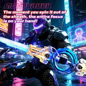 Cool Dual Head Flame Sword Toy, Rechargeable Light Saber, Rotatable Blades, Type-C Charging, RGB Lights, LED Sound, Role Play, Party, Holiday Gift