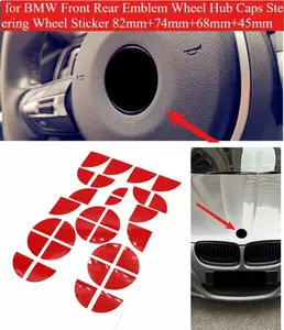 New 2026 7pcs New Black Fit for BMW Front Rear Emblem Wheel Hub Caps Steering Wheel Sticker 82mm+74mm+68mm+45mm Tools Cars Accessories car decor