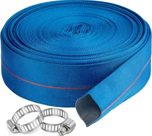High Strength Pool Backwash Hose 3 in Diameter 100 ft Heavy Duty PVC Water Discharge Pipe with 2 Clamps for Easy Installation & Storage