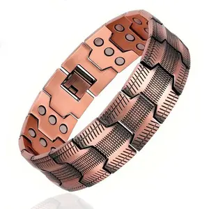 Copper Bracelet for Men, Adjustable Magnetic 99.9% Pure Copper Bracelet, Gift for Father Husband and Lover