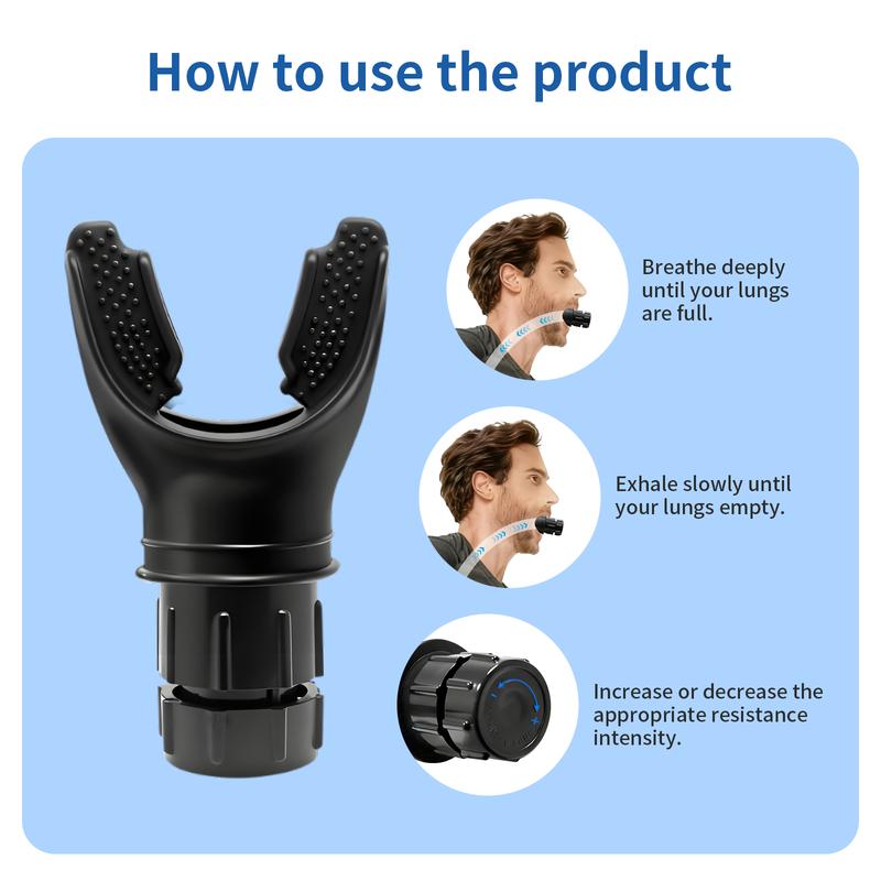 Portable breathing exercise device for lungs, Breathing trainer with Resistance Adjustable, Lung Trainer with excellent quality silicone, Improve Breathing Capacity and Endurance,Easy to Clean and Use