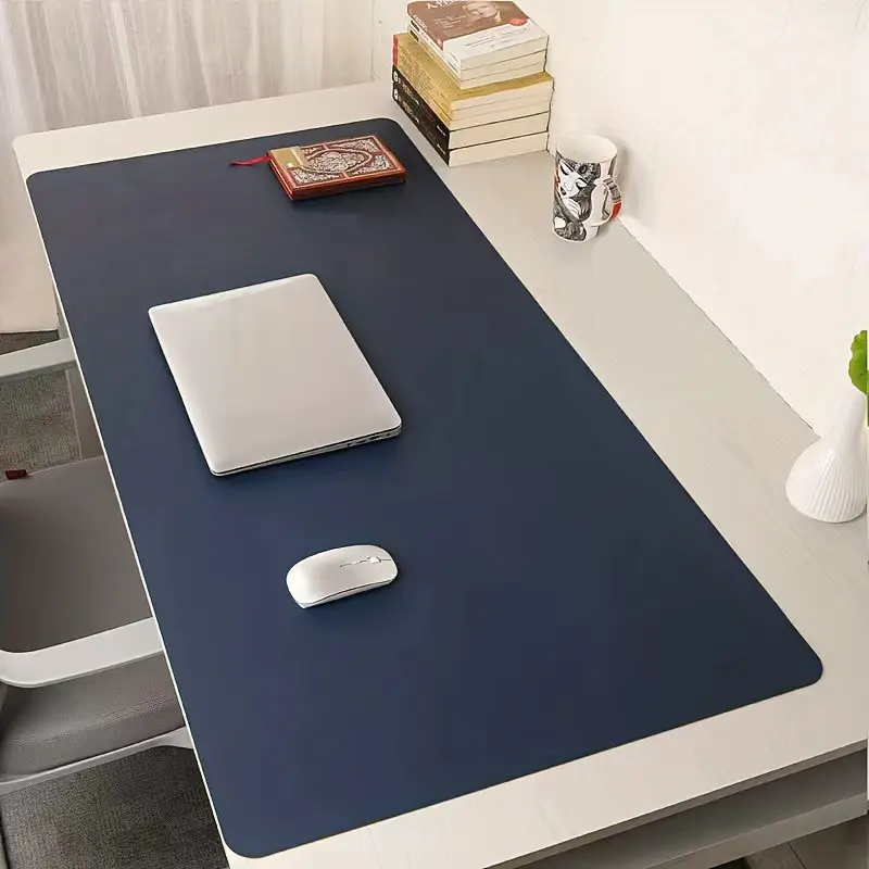 Solid color extra large mouse pad office desk mat laptop keyboard mat student writing mat Ergonomic Desk Mat for Office and Home Use - Dark Blue Color, Large Size, Non-Slip Surface, Ideal for Laptops and Mice