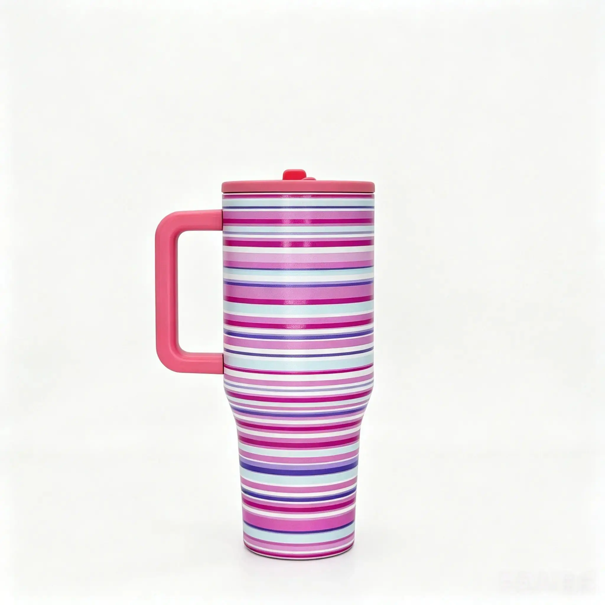 HydroJug 40oz Fun Multicolor Stripe Large Insulated Stainless Steel Travel Tumbler, Leak-Proof Drinkware Flask, Keeps Drinks Cold 24H, Ideal for Coffee & Water On-the-Go, Flasks Drinkware Mug Portable Bottles Bottled Stylish