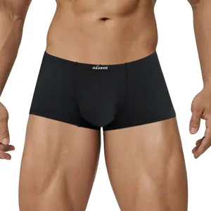 Men Trunks Thin Modal Soft Boxers Sexy Ultra Low-Rise U Convex Pouch Boxers High Elastic Seamless Breathable Underpants
