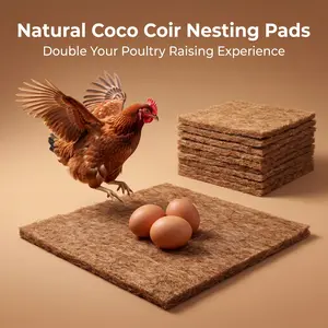 OmniPets 1 3 5 9 12 Pack Natural Coconut Fiber Chicken Nesting Box Pads Breathable Washable Poultry Bedding Liners For Laying Hens Coop Accessories Backyard Pet Chicken Care And Egg Protection Washable Chicken Nesting Pads