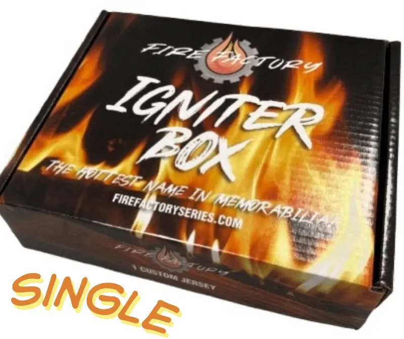 Fire Factory Igniter Box PYD Sealed Jersey with Guaranteed Cards Autographed Football Jersey Featuring Current Stars Rookies Pro Bowlers Hall of Famers and All-Pro Players