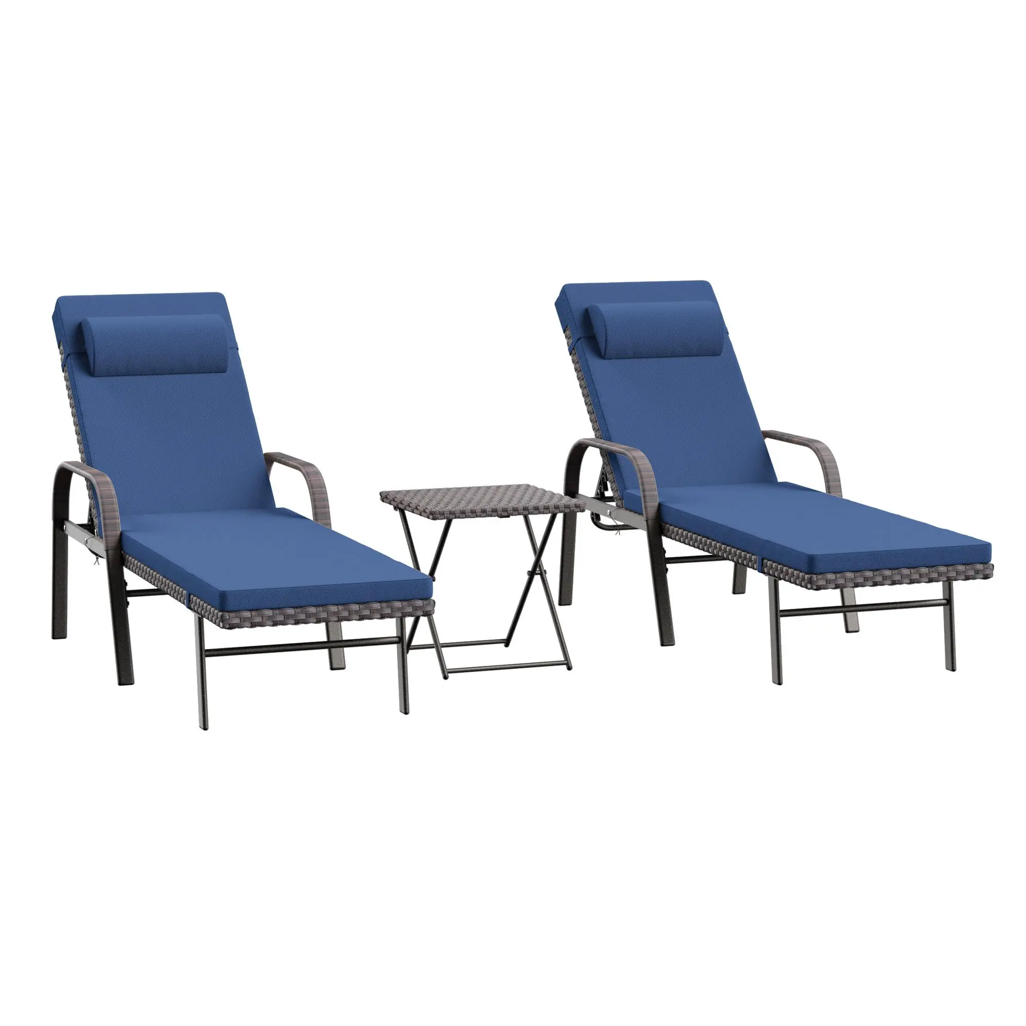 NAVY with 2 Rattan arms