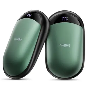 coldSky 2-Pack Rechargeable Hand Warmers, Dual Magnetic Electric Digital Display Hand Warmer, Double-Sided Warming Portable Reusable Heater, Up to 12h Max Heating Time Battery Life, Pocket Hand Warmer Gifts for Women and Men