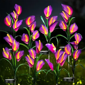 Solar Powered Flower Shaped Outdoor Garden Light, Solar Garden Light with 2 Lighting Modes, Patio Lighting, Outdoor Decorative Light for Garden Lawn, Walkway, Terrace, Villa Landscape Decoration, Solar Landscape Lights
