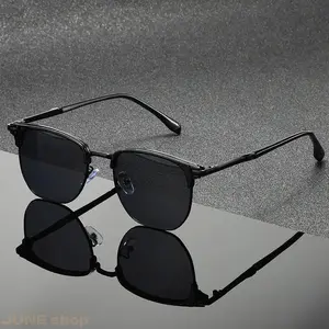 Vintage Square Metal Frame Sunglasses, Unisex Retro Classic Eyewear, Simple Stylish Shades with Slim Structure for Daily Street Wear Outdoor Outing and Casual Travel Matching
