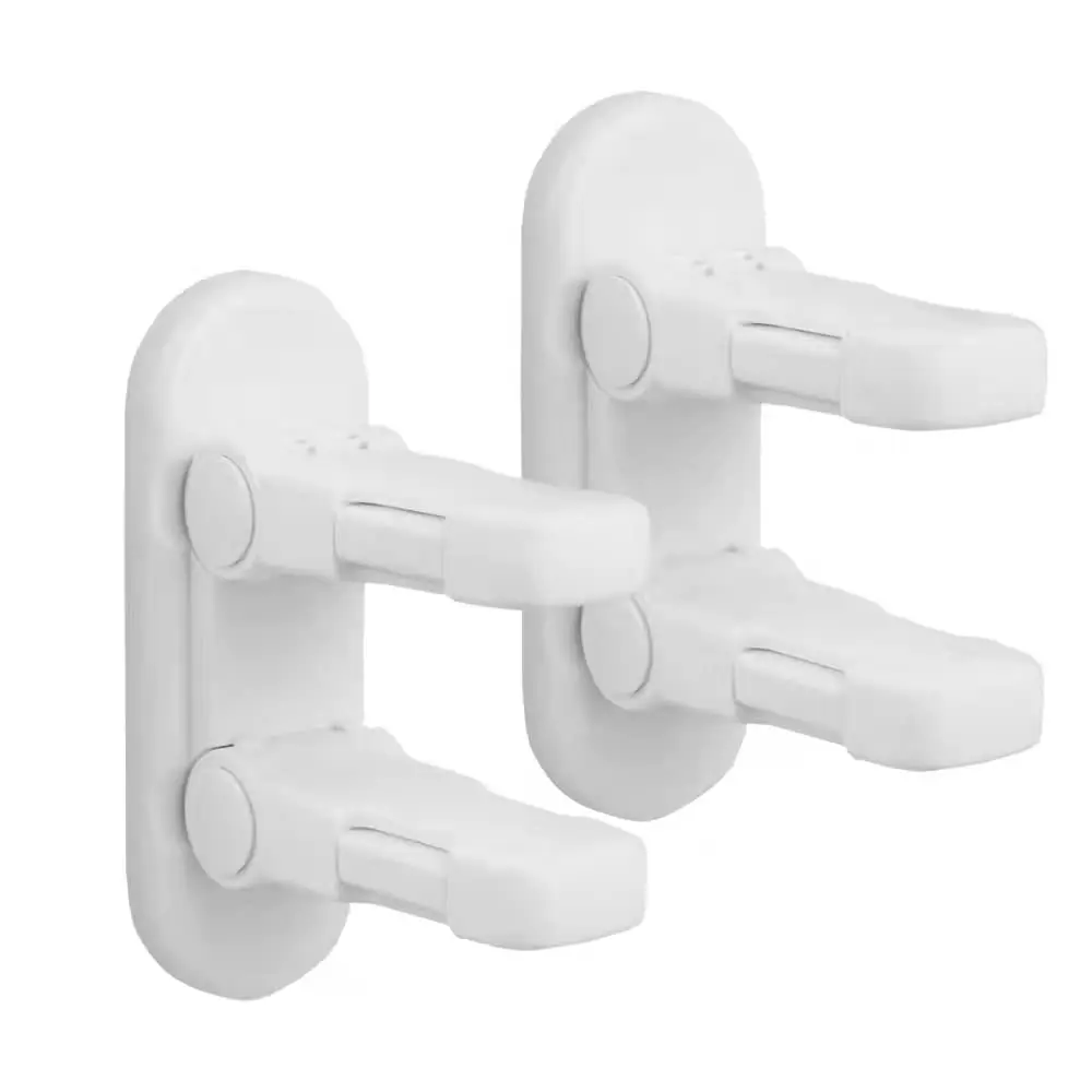 Improved 2 Pack Childproof Door Lever Lock Prevents Toddlers from Opening Doors Durable ABS with Adhesive Backing Simple Install No Tools Needed