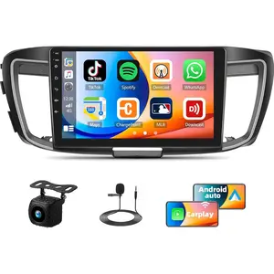 RIMOODY Android Car Stereo for Honda Accord 9th Gen 2.0L 2013-2018, 2G+64G 10.1 Inch Touchscreen, Wireless CarPlay, Android Auto, Mirror Link, WiFi, GPS Navigation, Bluetooth, FM, Backup Camera, SWC