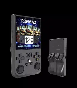 R36 Max 4 Inch IPS Screen Open Source Retro Pocket Handheld Video Game Console Portable Compact 4000mAh Battery 64G/128G Storage