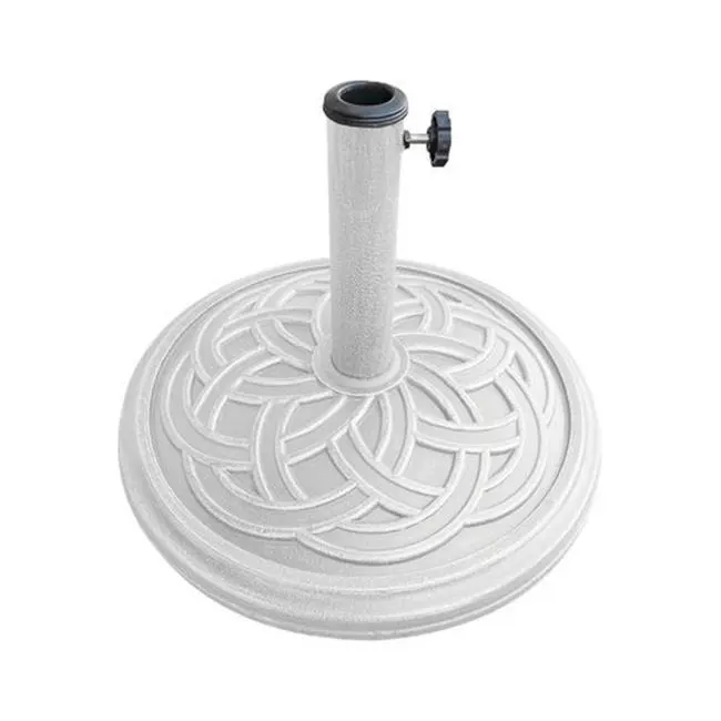Classic 12 kg Adjustable Stone Gaelen Umbrella Base, White, for Outdoor Shade Solutions