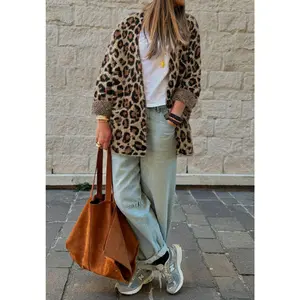 Fuzzy leopard cardigan