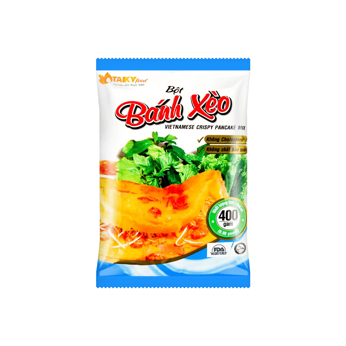 TAKY Vietnamese Crispy Banh Xeo Mix - Authentic Savory Pancake Flour, 400g