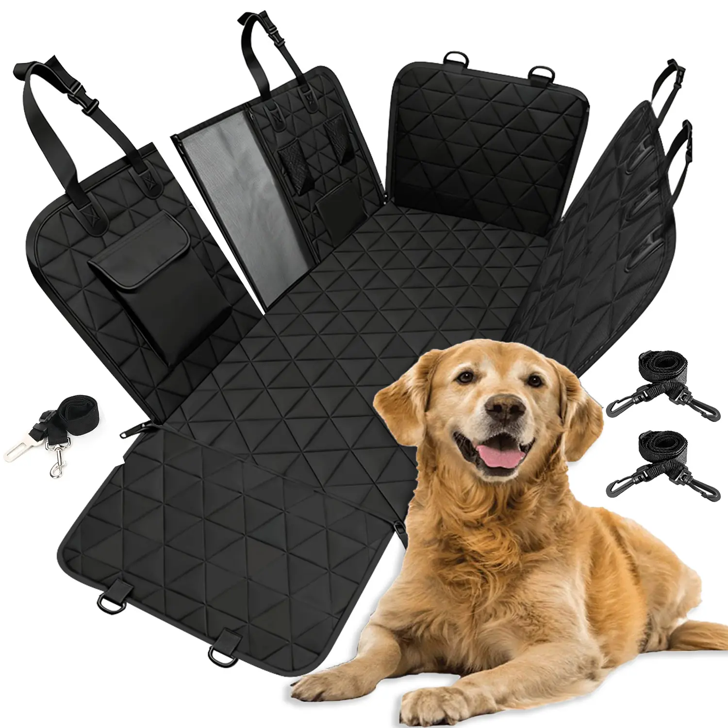 [Weekly Deals] 2026 Multifunctional Back Seat Covers for 40/60 Spilt Seats, Retractable  for Back Seat Protector,  Waterproof Dog Backseat Cover for Small & Large Dogs, Foldable Dog Hammock for Car Travel Accessories