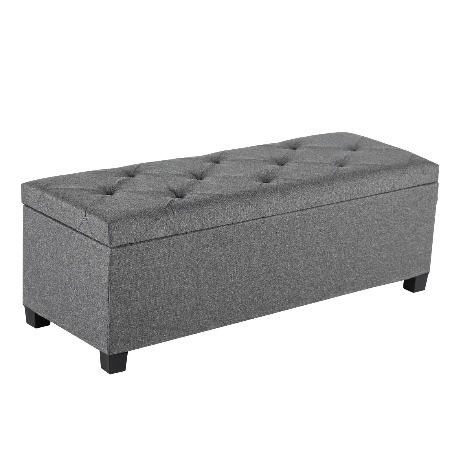 Versatile Storage Ottoman Bench, Tufted Upholstered End of Bed Chest, Foot Rest with Legs, Ample Capacity for Living Room, Entryway