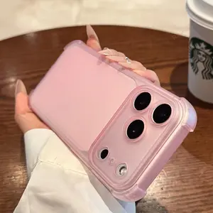 Luxury Matte Translucent Airbag Phone Case For iPhone 17 16 15 14 Plus 12 13 Pro Max 17Pro Air Bumper Shockproof Protector Cover